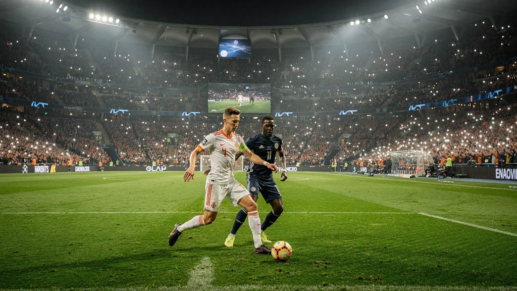 Nederlandse club speelt Europese wedstrijd onder de lichten van een groot stadion