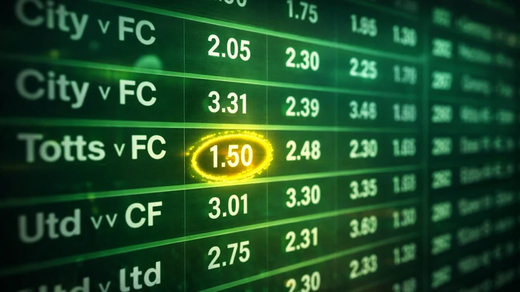 Quoteringsbord met gemarkeerde minimale odds